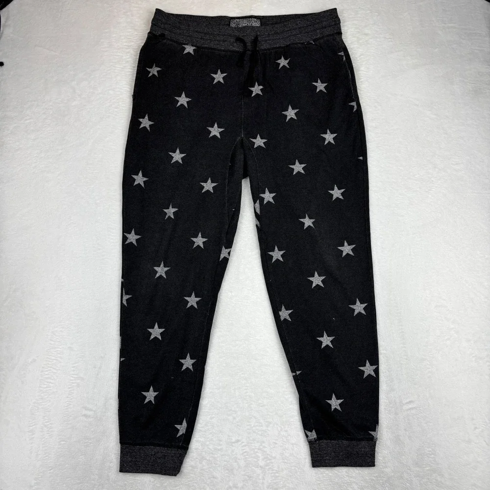 Brooklyn Cloth Mens Star Print Joggers Charcoal Grey Sweatpants Size L
